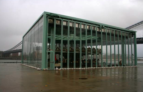 Janes Carousel, this morning, waters receded, still intact
