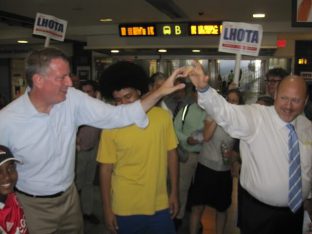 bill de blasio joe lhota together