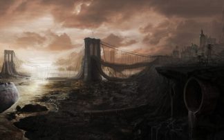 cityscapes postapocalyptic brooklyn bridge apocalypse artwork 2560x1600 wallpaper_wallpaperswa