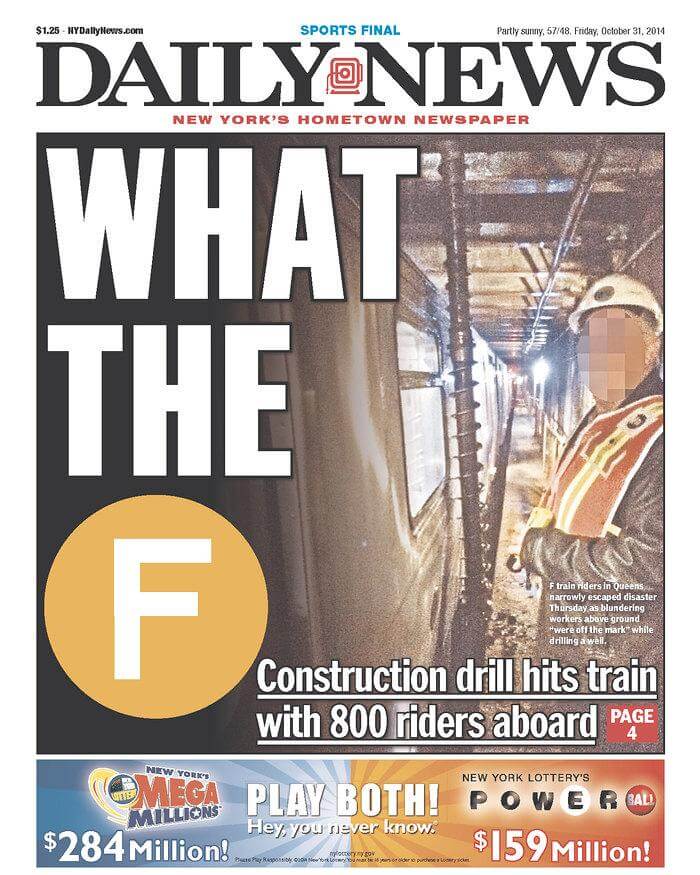 F train riders almost impaled B1RsdRACQAIkOMT