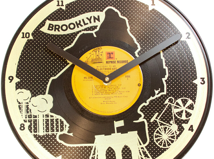 Brooklyn wall clock Wrecords by Monkey