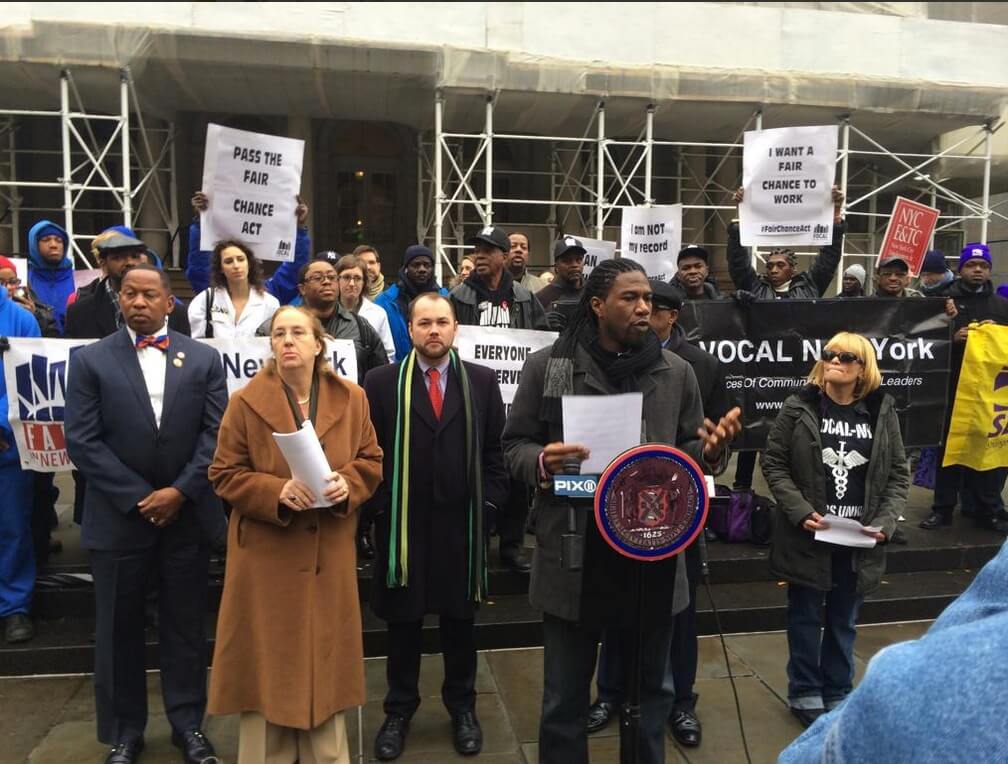 City Councilman Jumaane Williams speaks outside of Fair Chance Act hearing (Photo: Jumaane Williams Twitter)