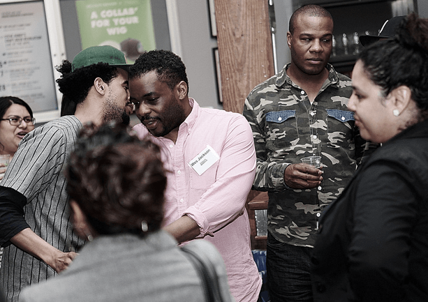 Wes Jackson, center, at last year's Brooklyn Hip-Hop Festival kick-off party