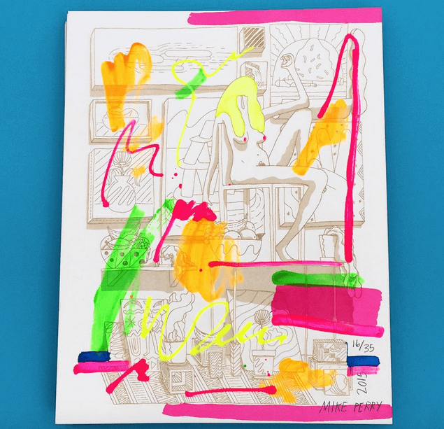 Mike Perry's beautiful, vibrant work photo via Mike Perry Studio