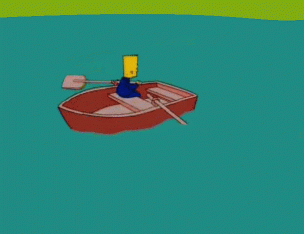 The Simpsons boat rowing